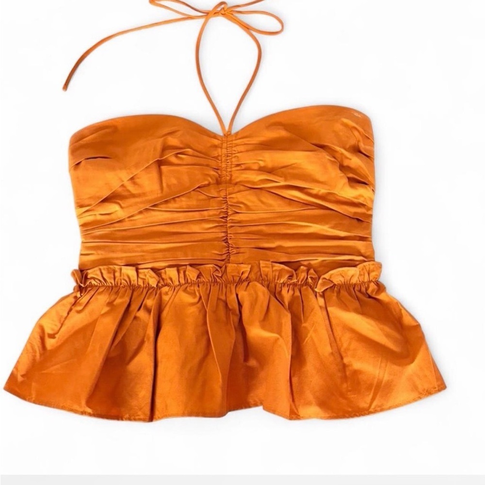 Express Mustard Yellow Halter Crop Top